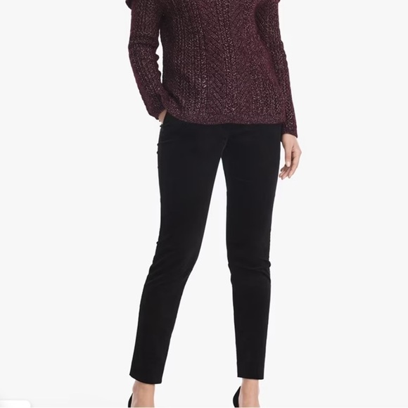 White House Black Market Velvet Slim Ankle Pant - 8 - Picture 3 of 8